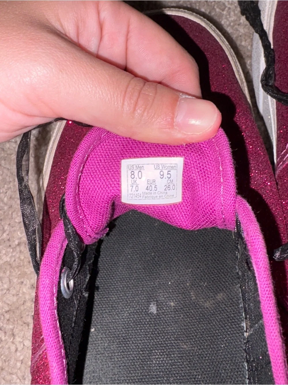Women’s Vans Glitter Platform Sneaker - Magenta Size: 9.5